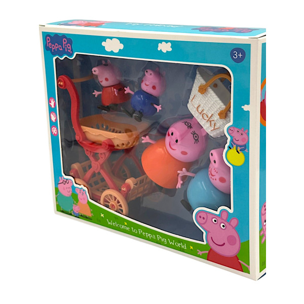 Παιχνίδι Μινιατούρα Peppa Pig Family καροτσάκι για 3+ Ετών 552-3