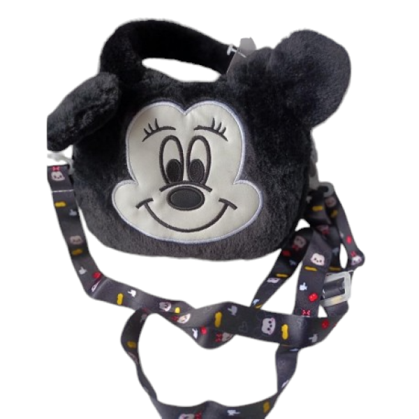 Mickey Mouse Παιδική Λούτρινη Τσάντα Ώμου Χιαστί 0723-60 Μαύρο