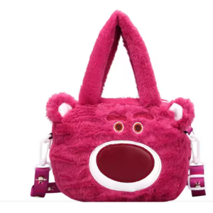 Lotso Bear Παιδική Λούτρινη Τσάντα Ώμου Χιαστί 0723-80 Φράουλα