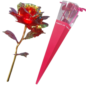 Διακοσμητικό τριαντάφυλλο σε κουτί με φως 42cm  Άγιος Βαλεντίνος 0988-8-1 Φούξια