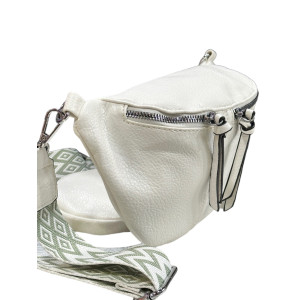 WOMEN'S BUM BAG PURSE LEATHER MOHICANS 120-2 WHITE