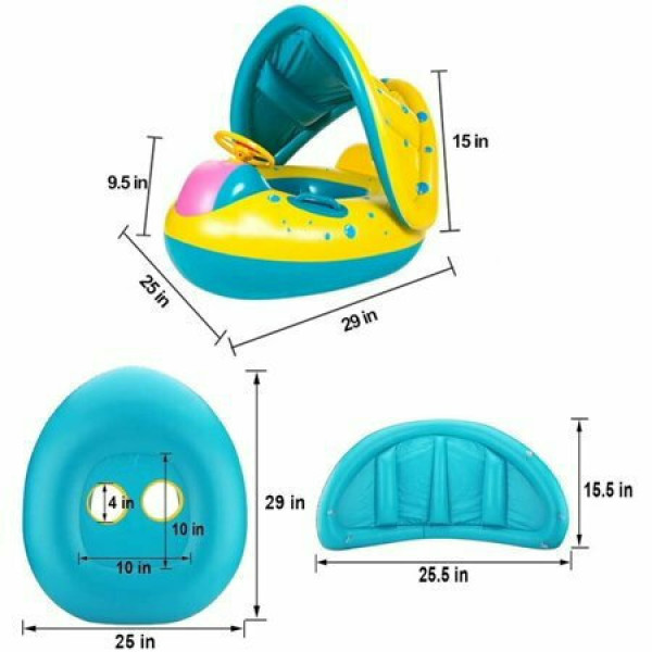 Σωσίβιο Swimtrainer με Μήκος 73εκ. και Σκίαστρο κίτρινο