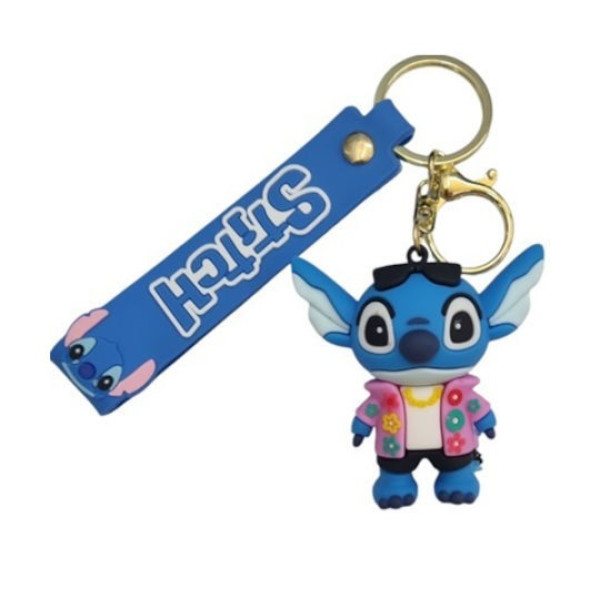 Κρεμαστό Μπρελόκ  Lilo & Stitch 3D Rubber Keychain  flowers Από Pvc 15436-11