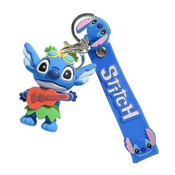 Κρεμαστό Μπρελόκ  Lilo & Stitch 3D Rubber Keychain  playing the ukulele Από Pvc 15436-8