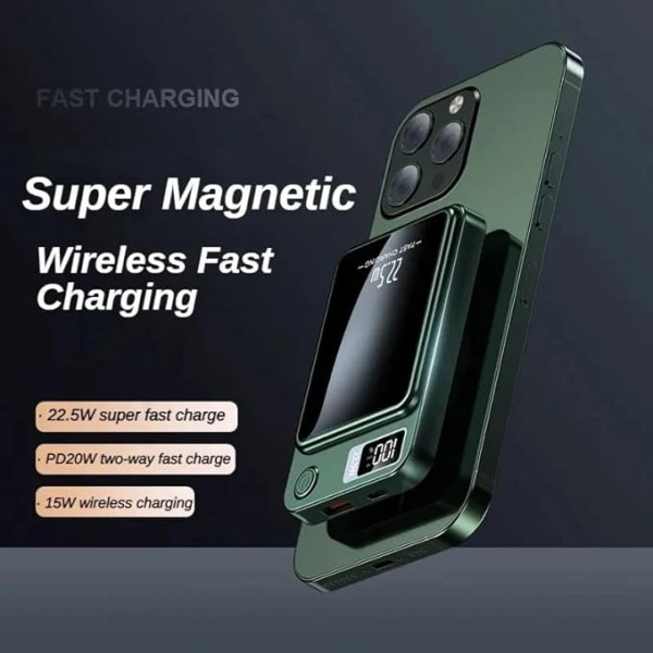 Μαγνητικό wireless power bank 1500mAh 22.5w fast charging με Οθόνη και Ασύρματη Φόρτιση 17743-1040 Λευκό