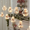 Χριστουγεννιάτικη Κουρτίνα Led 3Μ με 10 Φωτιζόμενες Διάφανες Πλαστικές Μπάλες με Άι Βασίλη, Χιόνι