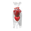 Διακοσμητικη γλαστρα σε παλαμη  με κοκκινα ανθη & κοκκινη καρδια 35x10cm