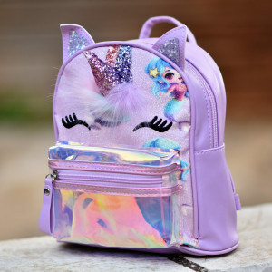 CHILDREN'S BACKPACK UNICORN MOHICANS 2215.PURPLE