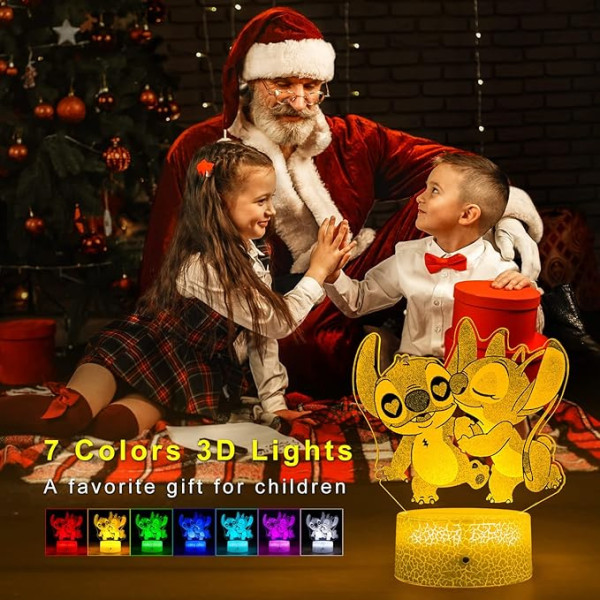 Stitch Night Light with Timer Remote & Smart Touch 7 Colors Changing Dimmable Lamp Cool Διακόσμηση δωματίου για αγόρια & κορίτσια υπνοδωματίου 50089