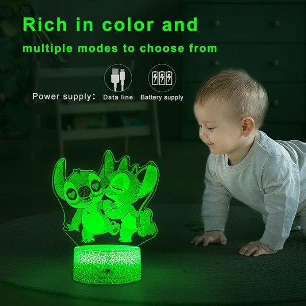 Stitch Night Light with Timer Remote & Smart Touch 7 Colors Changing Dimmable Lamp Cool Διακόσμηση δωματίου για αγόρια & κορίτσια υπνοδωματίου 50089