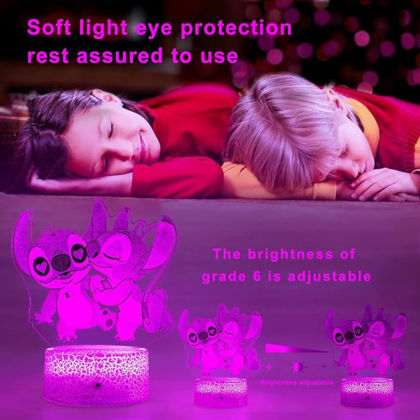 Stitch Night Light with Timer Remote & Smart Touch 7 Colors Changing Dimmable Lamp Cool Διακόσμηση δωματίου για αγόρια & κορίτσια υπνοδωματίου 50089