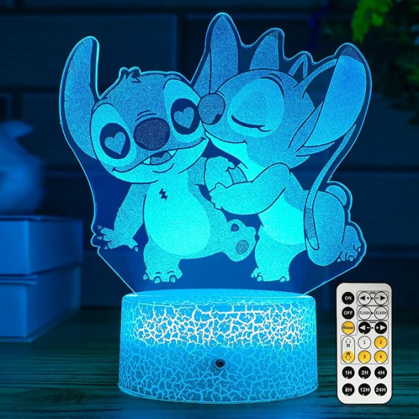 Stitch Night Light with Timer Remote & Smart Touch 7 Colors Changing Dimmable Lamp Cool Διακόσμηση δωματίου για αγόρια & κορίτσια υπνοδωματίου 50089