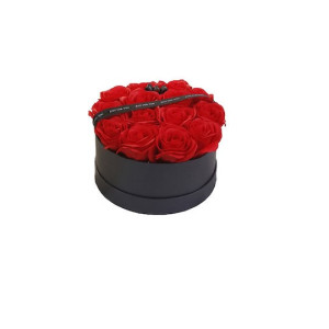 Μπουκέτο από Τεχνητά Λουλούδια Τριαντάφυλλο 22cm σε Κουτί  Κόκκινο 81904