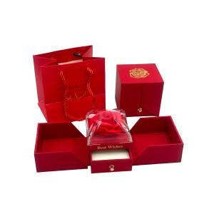 Κουτί με Τριαντάφυλλο Κόκκινο σε Θήκη Κοσμήματος Αγ Βαλεντίνου 82307-2 Κόκκινο