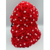 Αρκουδάκι από Τεχνητά Τριαντάφυλλα με πέρλες σε Συσκευασία Δώρου 25cm 82598 Κόκκινο