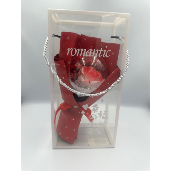 Μπουκέτο από Τεχνητά Τριαντάφυλλα σε κουτί δώρου Valentine day Mohicans 82630 Κόκκινο