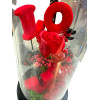 Rose βάζο ομορφιά επιτραπέζιο λαμπτήρα κόκκινο τριαντάφυλλο με ελαφρύ γυάλινο θόλο Love λογότυπο του Αγίου Βαλεντίνου "Δώρο ημέρας 82632 Κόκκινο