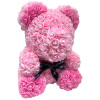 Αρκουδάκι Mohicans από τεχνητά τριαντάφυλλα Love Bear  με Φούξια πατούσες και αυτάκια 40cm 98194-2 Ροζ
