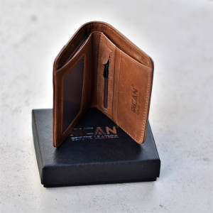 LEATHER WALLET MOHICANS AC-08.BROWN