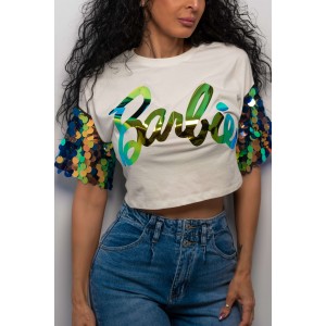 WOMEN BARBIE BLOUSE WITH BAGTONE MOHICANS B0010.WHITE