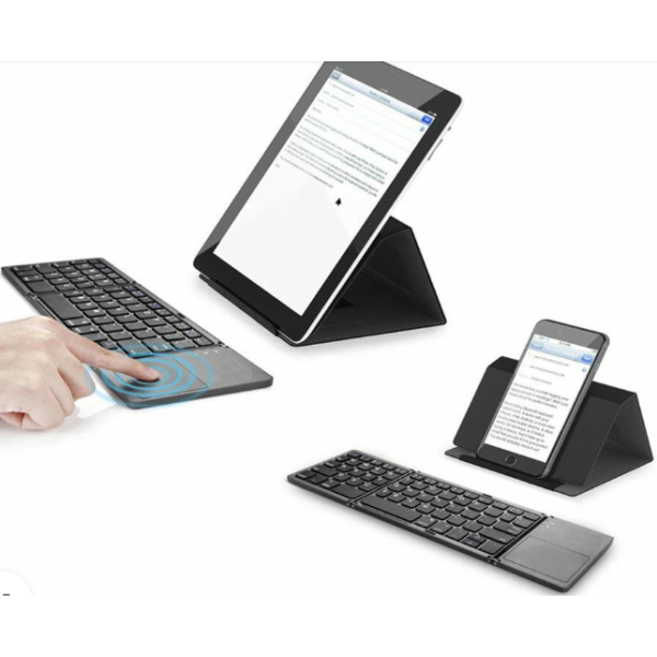 Ασύρματο Αναδιπλούμενο Πληκτρολόγιο Foldable Bluetooth With Touchpad B033 Μαύρο