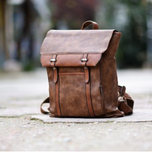 BAG BACKPACK LEATHER MOHICANS DR-2006..BROWN 