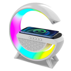 Wireless Charger Ηχείο Bluetooth 3in1 5W με Ραδιόφωνο Rgb BT2301 Λευκό 