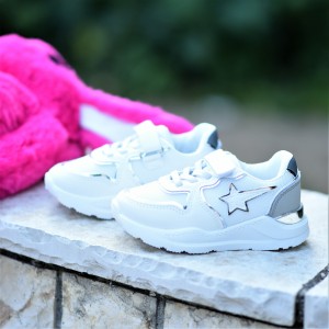 CB-228.WHITE CHILDREN'S SHOES SNEAKERS FOR GIRL MOHICANS