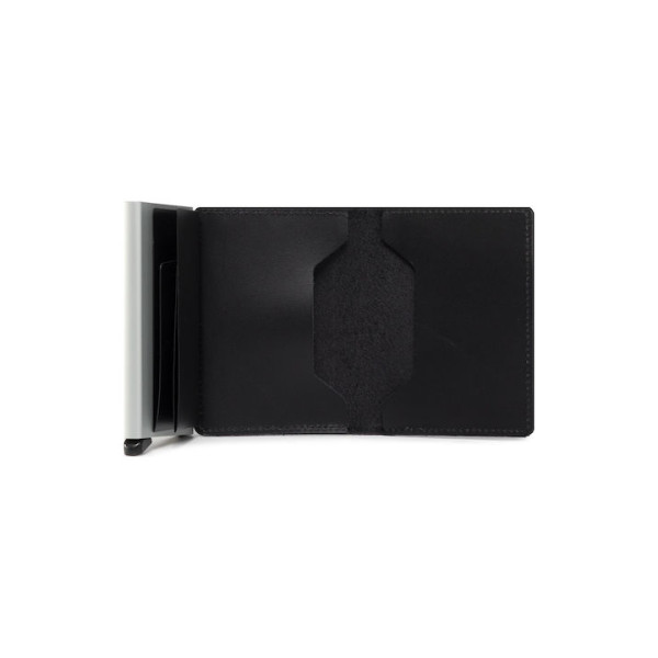 Mohicans Slimwallet Original Δερμάτινο Ανδρικό Πορτοφόλι Καρτών με RFID και Μηχανισμό Slide CC-54 Μαύρο