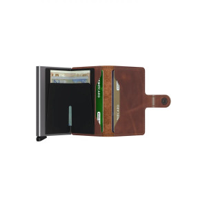 Mohicans Slimwallet Original Δερμάτινο Ανδρικό Πορτοφόλι Καρτών με RFID και Μηχανισμό Slide CC-54 Καφέ