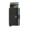 Mohicans Miniwallet Original Δερμάτινο Ανδρικό Πορτοφόλι Καρτών με RFID και Μηχανισμό Slide CCC-32 Μαύρο
