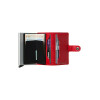 Mohicans Miniwallet Original Δερμάτινο Ανδρικό Πορτοφόλι Καρτών με RFID και Μηχανισμό Slide CCC-32 Κόκκινο