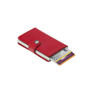 Mohicans Miniwallet Original Δερμάτινο Ανδρικό Πορτοφόλι Καρτών με RFID και Μηχανισμό Slide CCC-32 Κόκκινο