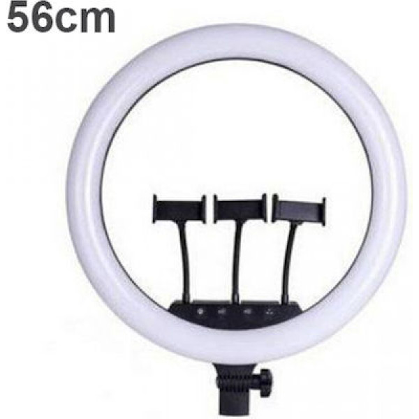 Ring Light 56cm 22” 3200K-6000K με Τρίποδο Δαπέδου 80cm-200cm  και Βάση για Κινητό CXB-480 Μαύρο