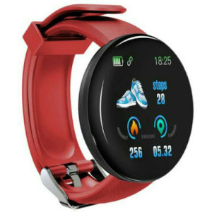 D18 Smartwatch με Παλμογράφο Κόκκινο