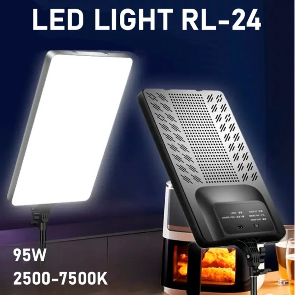 Επαγγελματικός φωτισμός βίντεο LED RL-24 95W φορητός φωτισμός για bloggers και κατασκευαστές βίντεο 24inch DT02402 Μαύρο