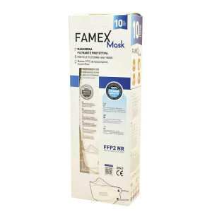 Famex FAGO F 333 Μάσκα Προστασίας FFP2 3D Extra Comfort Fish Style σε Λευκό χρώμα 10τμχ