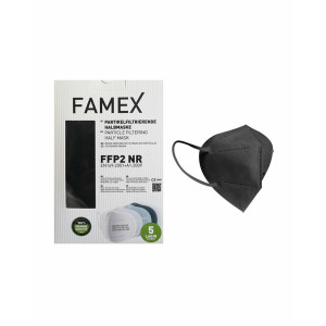 Famex Μάσκα Προστασίας FFP2 Particle Filtering Half NR σε Μαύρο χρώμα 10τμχ