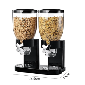 Διανομέας Δημητριακών Double Cereal Dispenser 2x500ml GV-901 Μαύρο