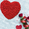 Καρδούλα Αγίου Βαλεντίνου από τεχνητά τριαντάφυλλα κόκκινο Mohicans 25cm