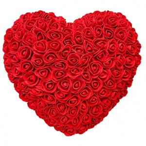 Καρδούλα Αγίου Βαλεντίνου από τεχνητά τριαντάφυλλα κόκκινο Mohicans 25cm