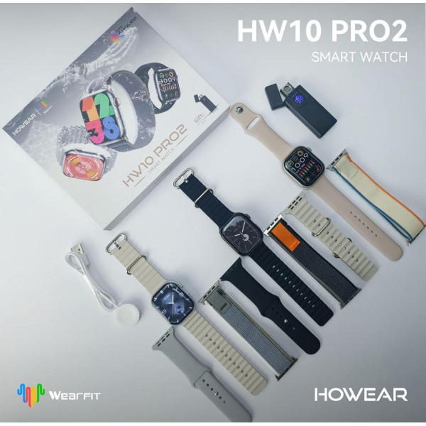 Howear HW 10 Pro 2 Smart Watch Οθόνη AMOLED 2,10 ιντσών Δώρο 3 λουράκια 1 αναπτήρα Μαύρο