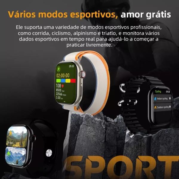 Howear HW 10 Pro 2 Smart Watch Οθόνη AMOLED 2,10 ιντσών Δώρο 3 λουράκια 1 αναπτήρα Μαύρο