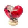 Rose βάζο ομορφιά επιτραπέζιο λαμπτήρα κόκκινο τριαντάφυλλο με ελαφρύ γυάλινο θόλο καρδούλα του Αγίου Βαλεντίνου "Δώρο ημέρας 82629 Κόκκινο