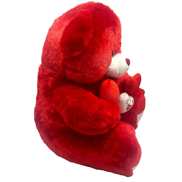Λούτρινος Αρκούδος με Κόκκινη καρδιά 60 cm Αγ Βαλεντίνου 82341 Κόκκινο
