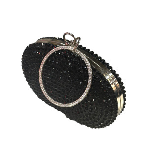 Clutch Τσάντα χειρός με Glitter και Strass Mohicans JS-9008 Μαύρο