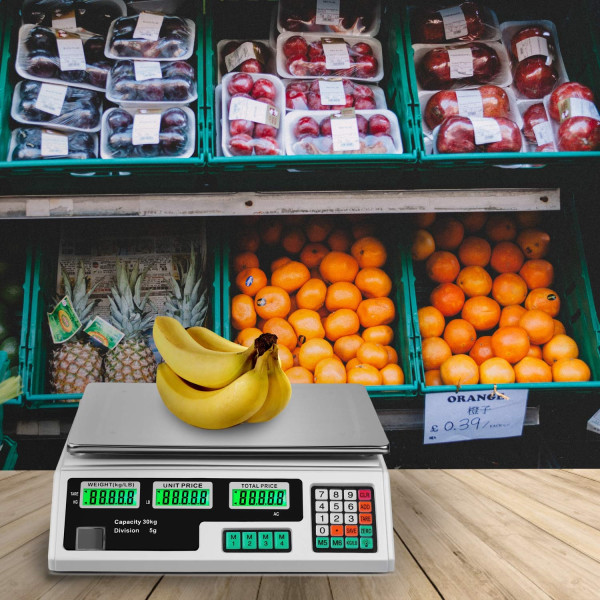 Ψηφιακή ζυγαριά λαχανικών και φρούτων 40kg διπλής οθόνης Digital Price Computing Scale LQ-6208 Λευκό