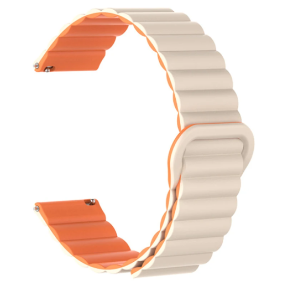 Λουράκι Σιλικόνης για Apple Watch Κούμπωμα Μαγνητικό 42/44/45/49mm M00-12 Γκρι/Πορτοκαλί