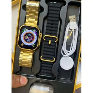 M 9 Ultra Max smartwatch 2,2 ιντσών amoled Οθόνη Bluetooth Κλήση καρδιακού ρυθμού αρτηριακή πίεση με 2 λουράκια Gold Black