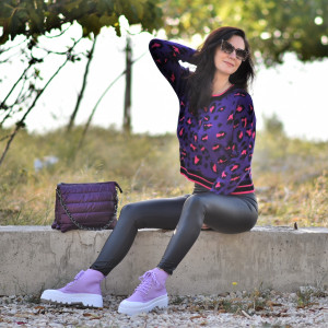 KNIT SWEATER MOHICANS N-22108.PURPLE